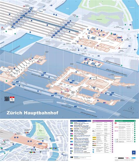 zurich hb|zürich hauptbahnhof train station map.